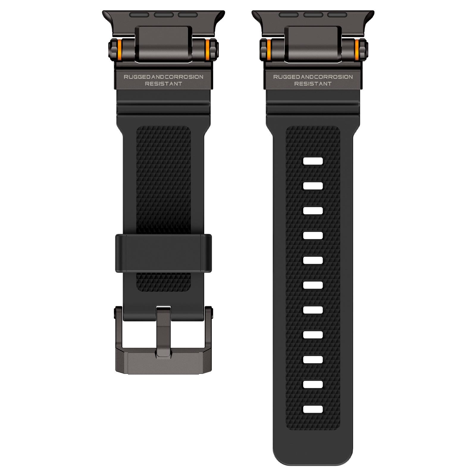 Explorer Is Suitable for Apple Watch Strap 11Th Generation Ultra2 Silicone Strap Stainless Steel Strap with Engraving