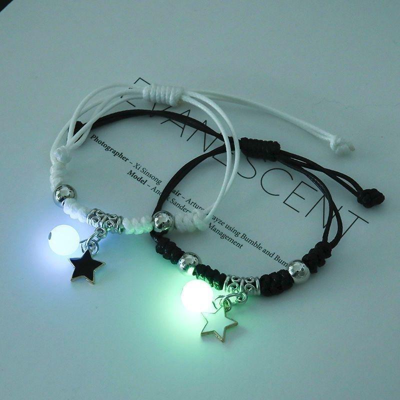 Cross-border Explosions Luminous Bracelet Female Student Two-person Girlfriend Friendship Korean Fashion Luminous Bracelet for Men and Women Couple