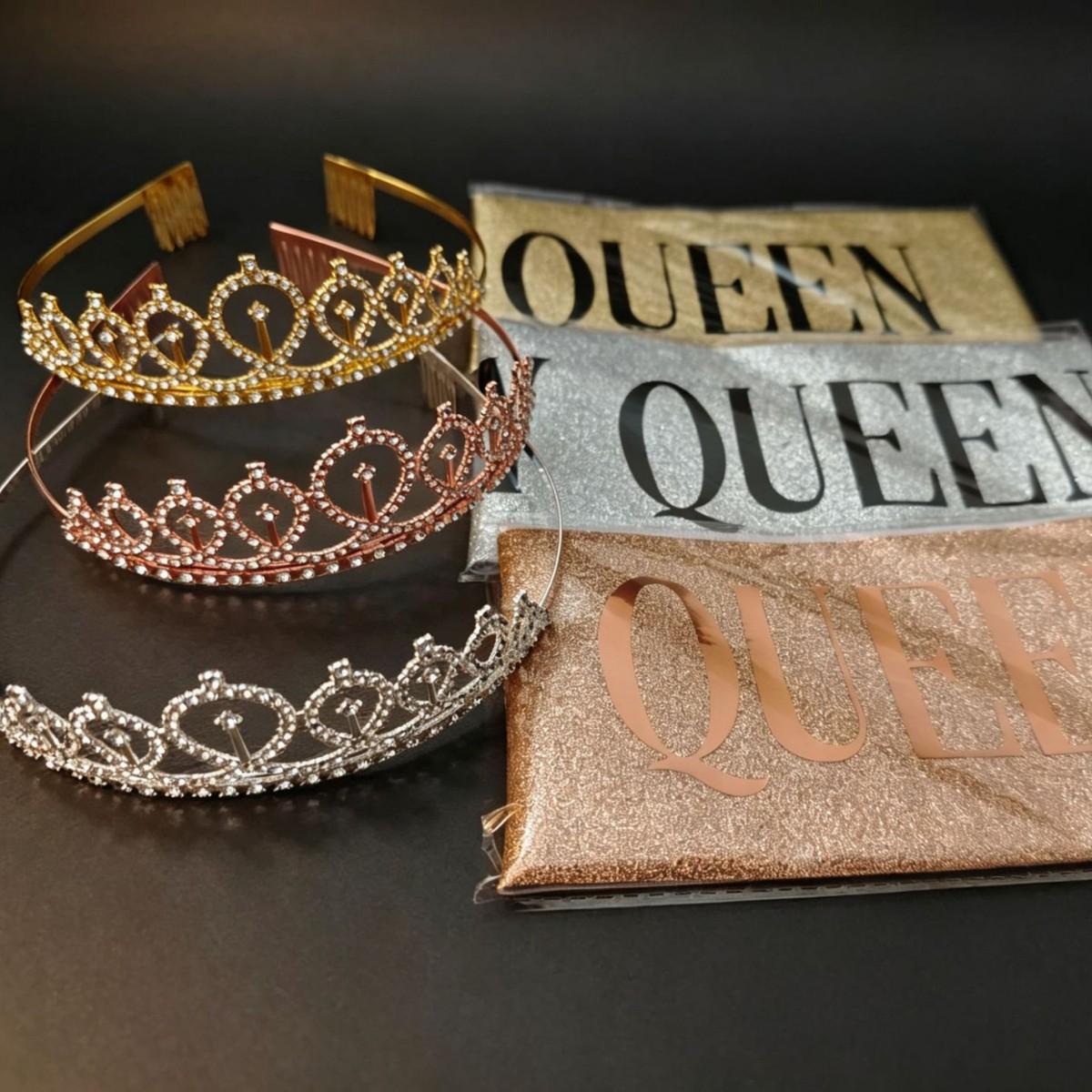 New European and American Digital Birthday Crown Headband Bride Wedding Metal Crown Jewelry Manufacturer Wholesale Jewelry