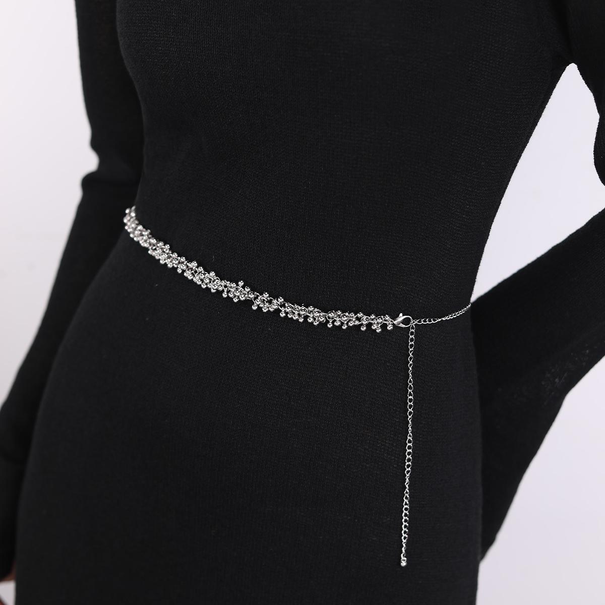 Pure and elegant style niche design chain belt 2025 new ins pants chain high-grade simple silver waist chain