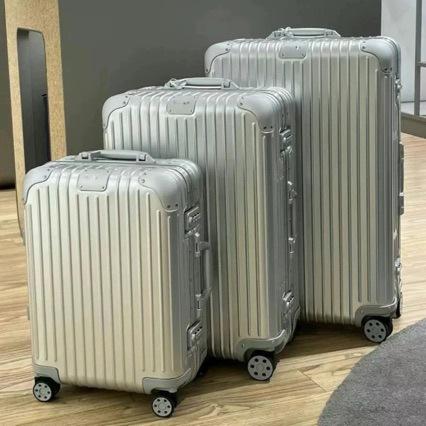All-Aluminum Magnesium Alloy 925 Classic Trolley Case 21-Inch Carry-On Luggage Metal Suitcase Travel Case 30-Inch Luggage with Label