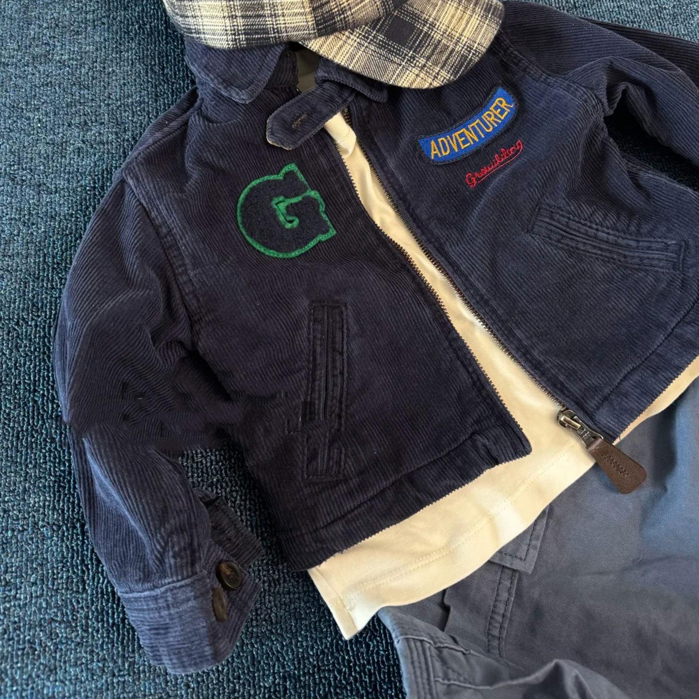 Boys' Jacket Children's Spring and Autumn 2025 New Stylish Lapel Fashion Jacket for Girls Casual Trendy Top