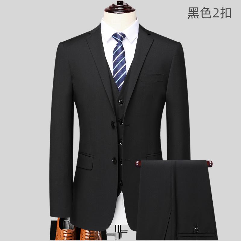 New Men's Suit Professional Jacket Suit Men's Work Business Wear Black Navy Blue Gray Two-button Dress Pants