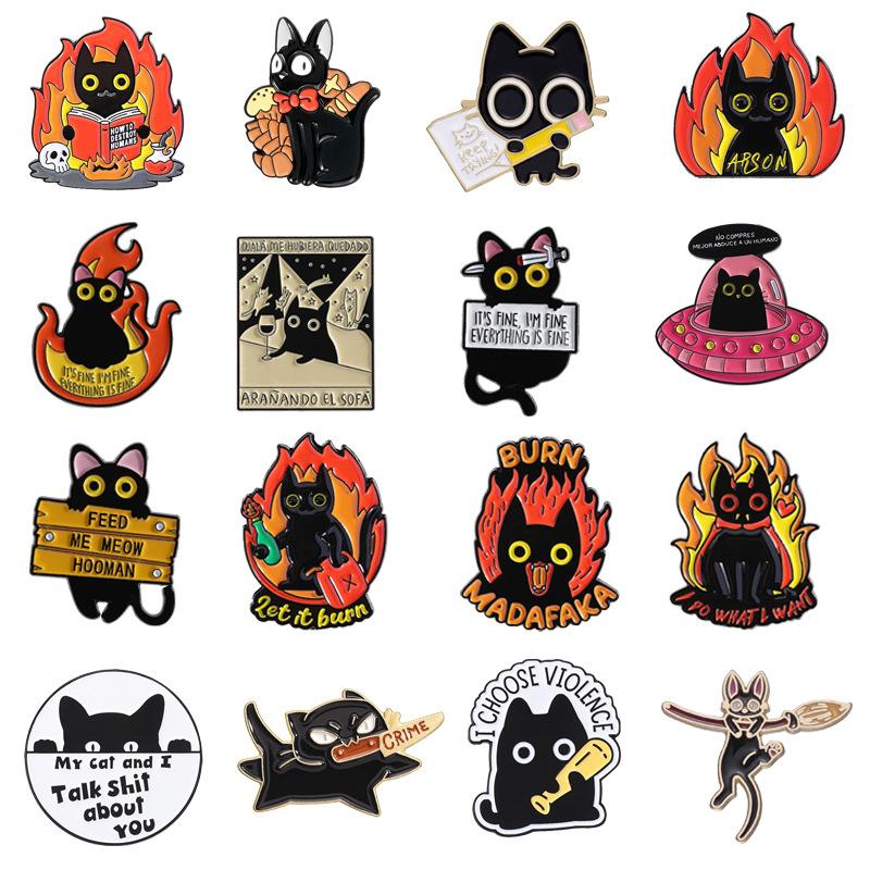Cute Animal Brooch Metal Badge Versatile Clothing Accessories Lapel Pin Corsage Cat Suit