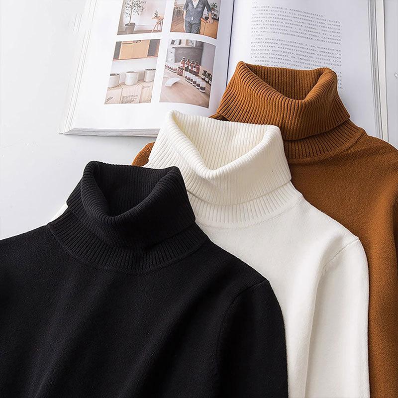 2025 Autumn/Winter New High-Neck Sweater for Men, Korean Style Trendy Half-Knit Sweater, Base Layer with Fleece Lining, Thickened