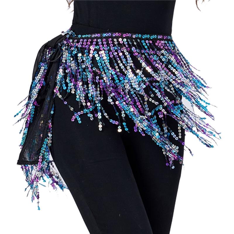 Halloween Ready-Made Belly Dance Waist Chain Indian Dance Waist Scarf Sequin Tassel Hip Scarf Oriental Dance Accessories Manufacturer Wholesale