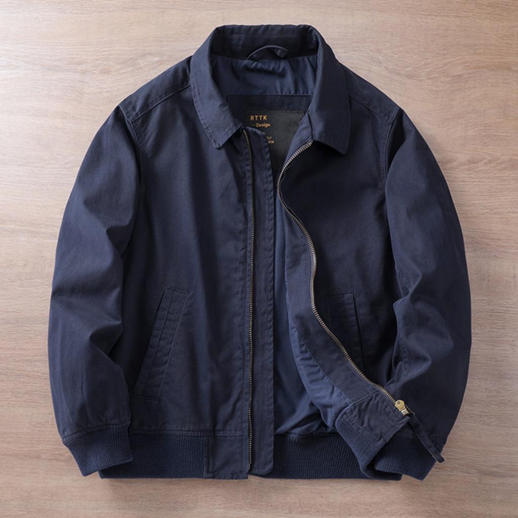 Spring, Autumn and Winter Business Casual Versatile Cardigan Loose Cotton Double Layer Men's Lapel Jacket Jacket for Young and Middle-Aged Men