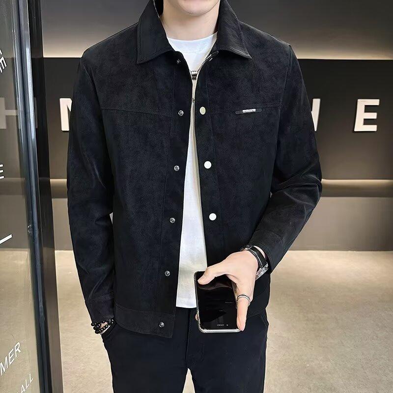 Spring and Autumn Men's Jacket 2025 New Stylish Trendy Brand High-End Lapel Slim Jacket Coat Men's Trendy Popular Style