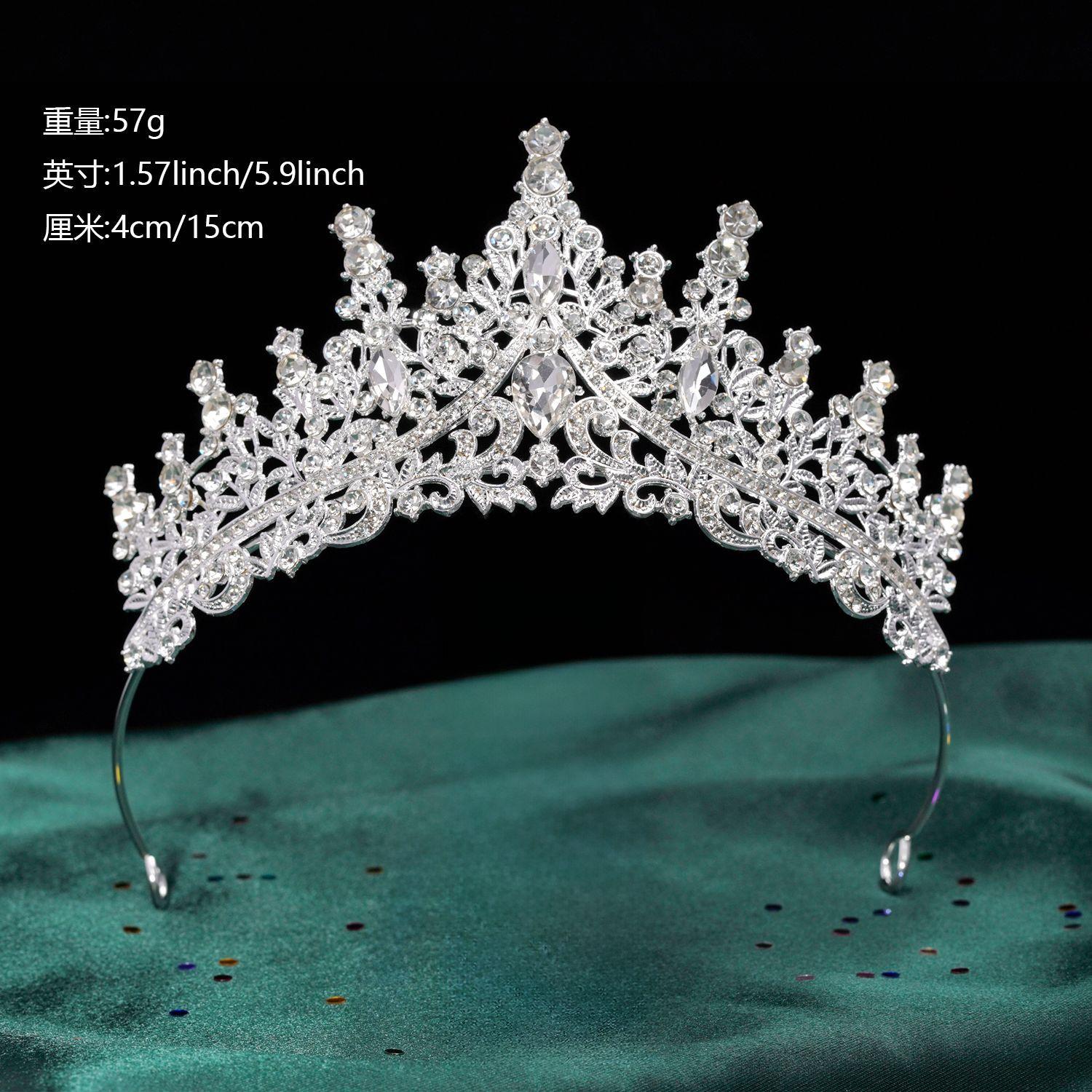 Crystal Crown Headpiece Fashionable and Elegant Performance Birthday Party Wedding Dress Accessory Alloy Crystal Princess Headband