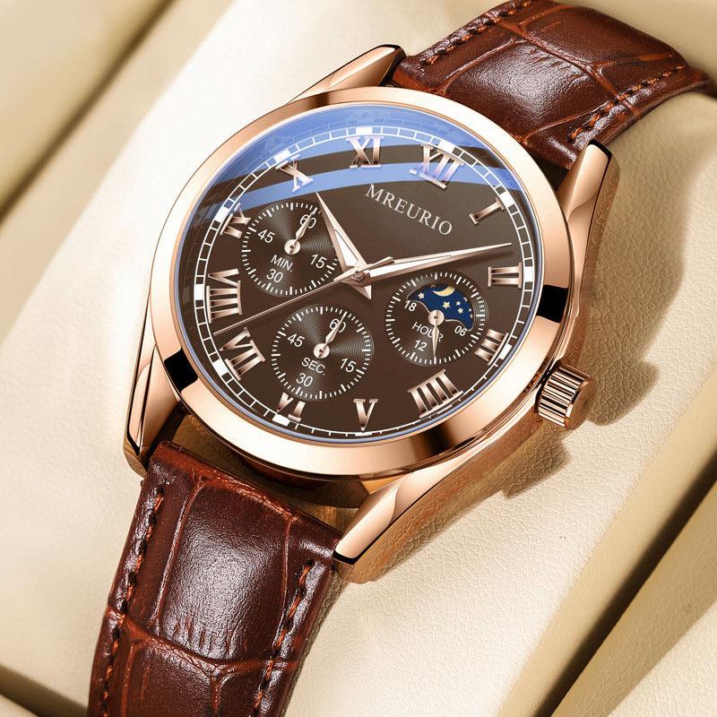 Live Broadcast Popular Business Watch Men's Watch Men's Watch Belt Quartz Foreign Trade Manufacturer Spot Wholesale Dropshipping