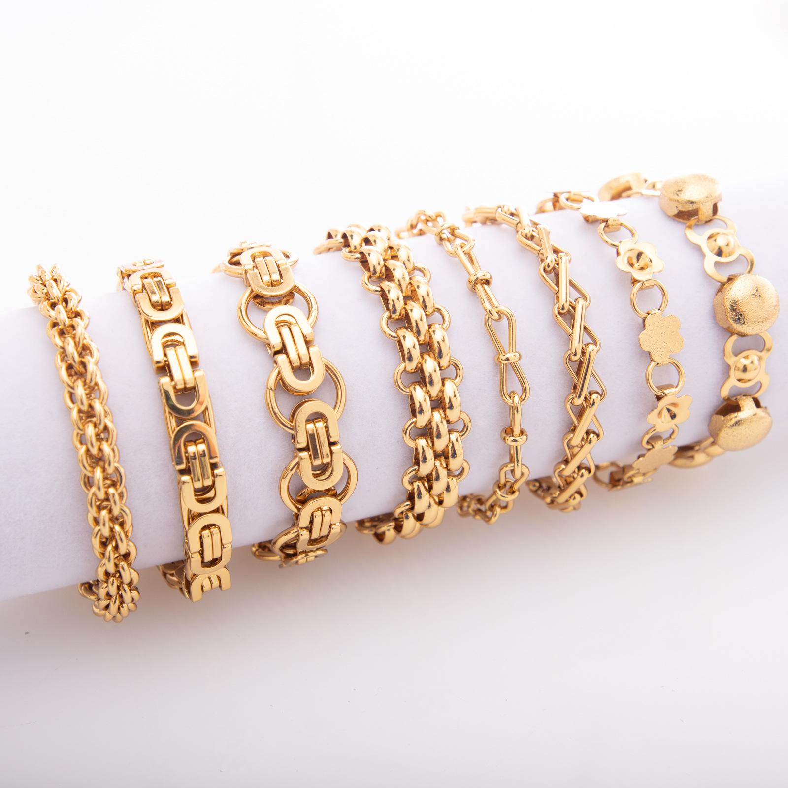 Rough titanium steel bracelet high sense of personality hip hop punk stainless steel jewelry corn king strap steamed stuffed bun