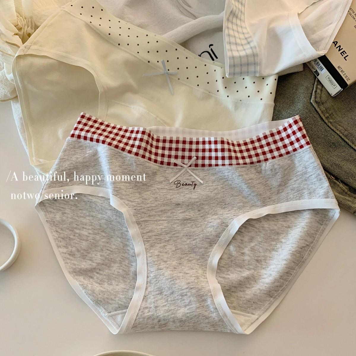Sweet and Stylish Women's Underwear 10A Antibacterial Pure Cotton Extended Crotch Seamless Comfortable Breathable Women's Briefs Wholesale