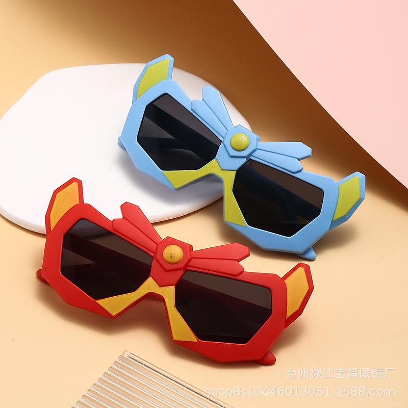 Children's Sunglasses Boys' Trendy Cartoon Transformers Sunglasses Anti-UV Baby Funny Photo Toy Glasses
