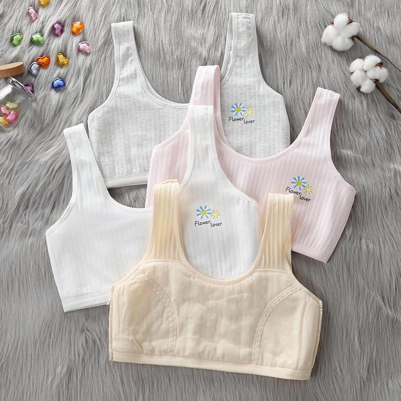Girls' Adolescent Junior High School Students' Intimates New Tube Top Wire-Free Vest Breathable Cotton Chest-Wrapped Sports Bra