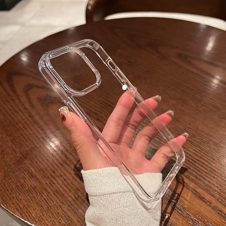 Suitable for Apple 17 Phone Case, Transparent 13 Anti-Drop 14 Promax Acrylic 15 Groove Epoxy iPhone 16 Case