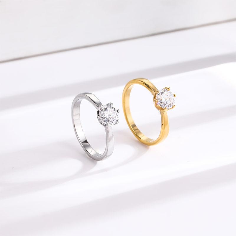 French Super Flash Large Zircon Titanium Steel Ring Women's Niche Design High-end Light Luxury Fashion All-match Internet Trendy Accessories