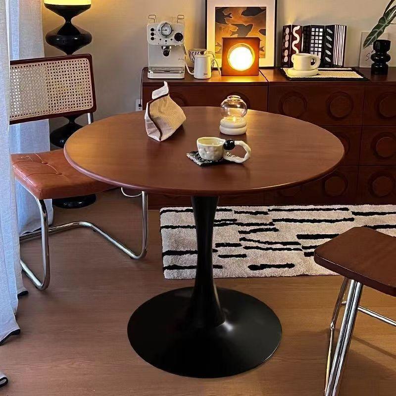 Vintage-style small round table, Nordic living room small coffee table, small apartment balcony European-style tulip round discussion table