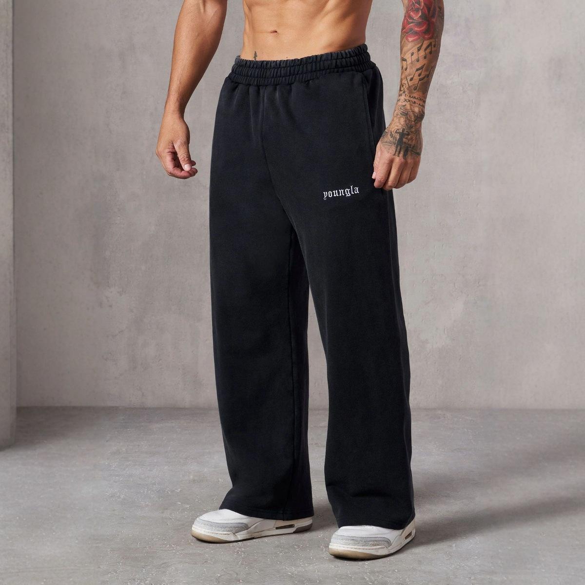 Youngla New American-Style Men's Sports Pants Jogging Muscle Fitness Embroidered Straight-Leg Casual Long Pants