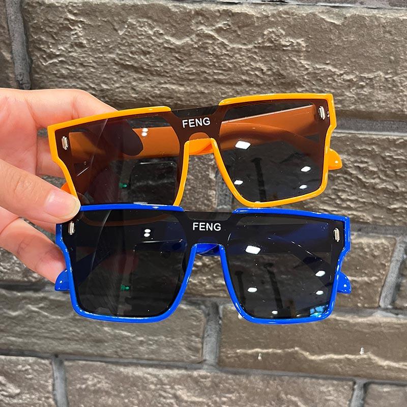 Fashion Square Frame Children's Sunglasses One-Piece Trendy Personality Boys and Girls Outdoor Photo Uv Protection Baby Sunglasses