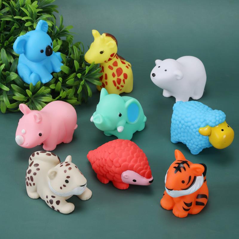 Children's Water Spray Toy Baby Vinyl Pinch Cartoon Tiger Elephant Hippo Giraffe Animal Toy