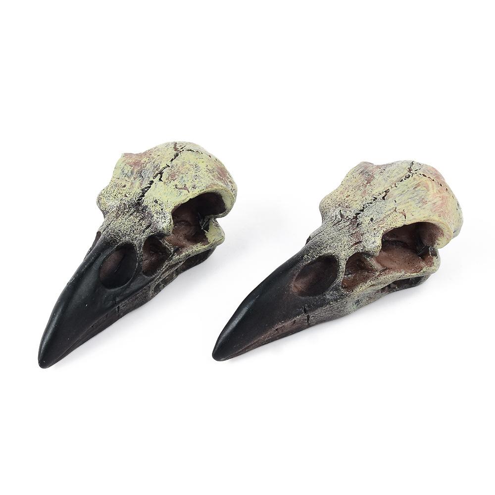 Cross-border Trade Crow Skull Necklace Resin Replica Gothic Gift Bird Skull Jewelry Pendant Accessories