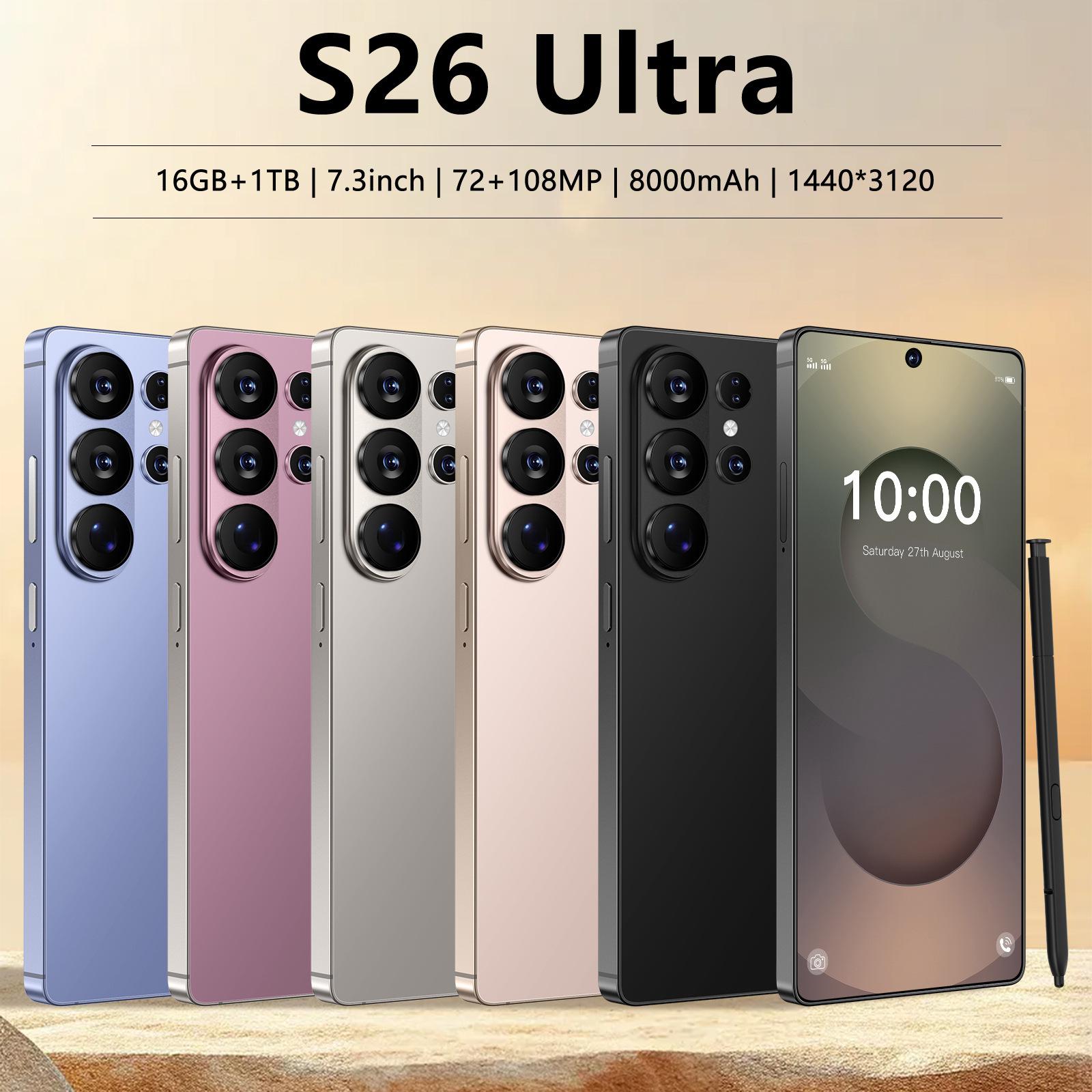New S26 Ultra Cross-Border Mobile Phone 7.3inch Large Screen 3+16g True 4g Foreign Trade Smartphone Tk Best-Selling Model-