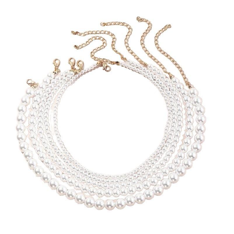 4/6/8/10/12/14mm Pearl Necklace for Women, Simple Elegant, Versatile Clavicle Chain Accessories, Jewelry Wholesale