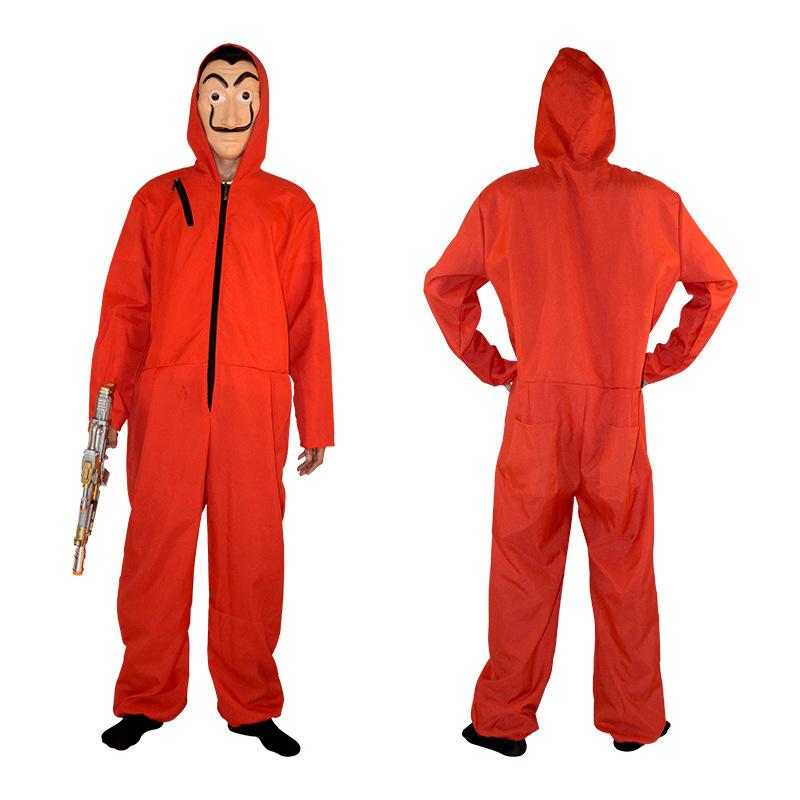 Paper Money House Halloween Costume Cos Games Red conjoined clothes Kids Adult Cosplay Clothes