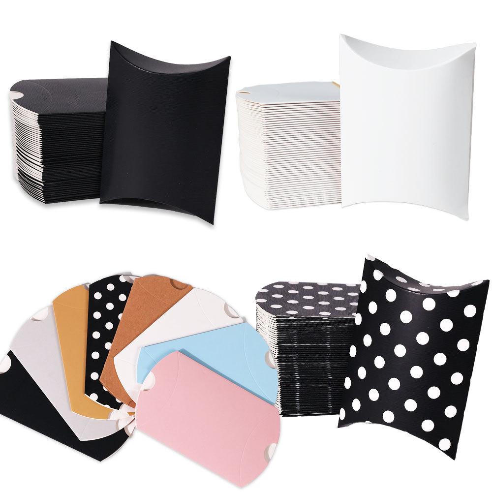 Cross-Border Hot Selling Pillow Box European and American Candy Pillow Box Solid Color Small Gift Box Small Party Pillow Box Ready for Sale