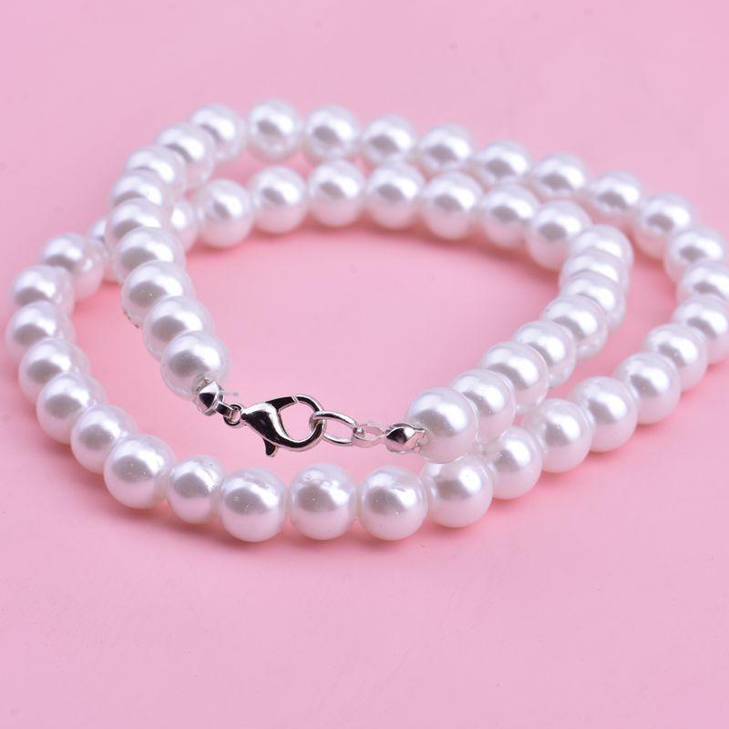 8mm Glass Imitation Pearl Short Necklace Women's Simple Clavicle Chain Jewelry Accessories Taobao 2 Yuan Store Small Gift Wholesale