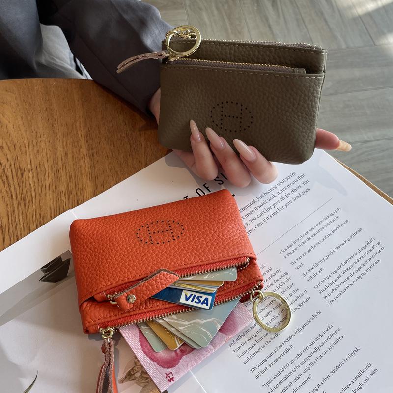 Genuine Leather Coin Purse for Women, Small Wallet, 2026 New Model, Exquisite High-End Mini Compact Storage Zipper Cowhide Coin Pouch