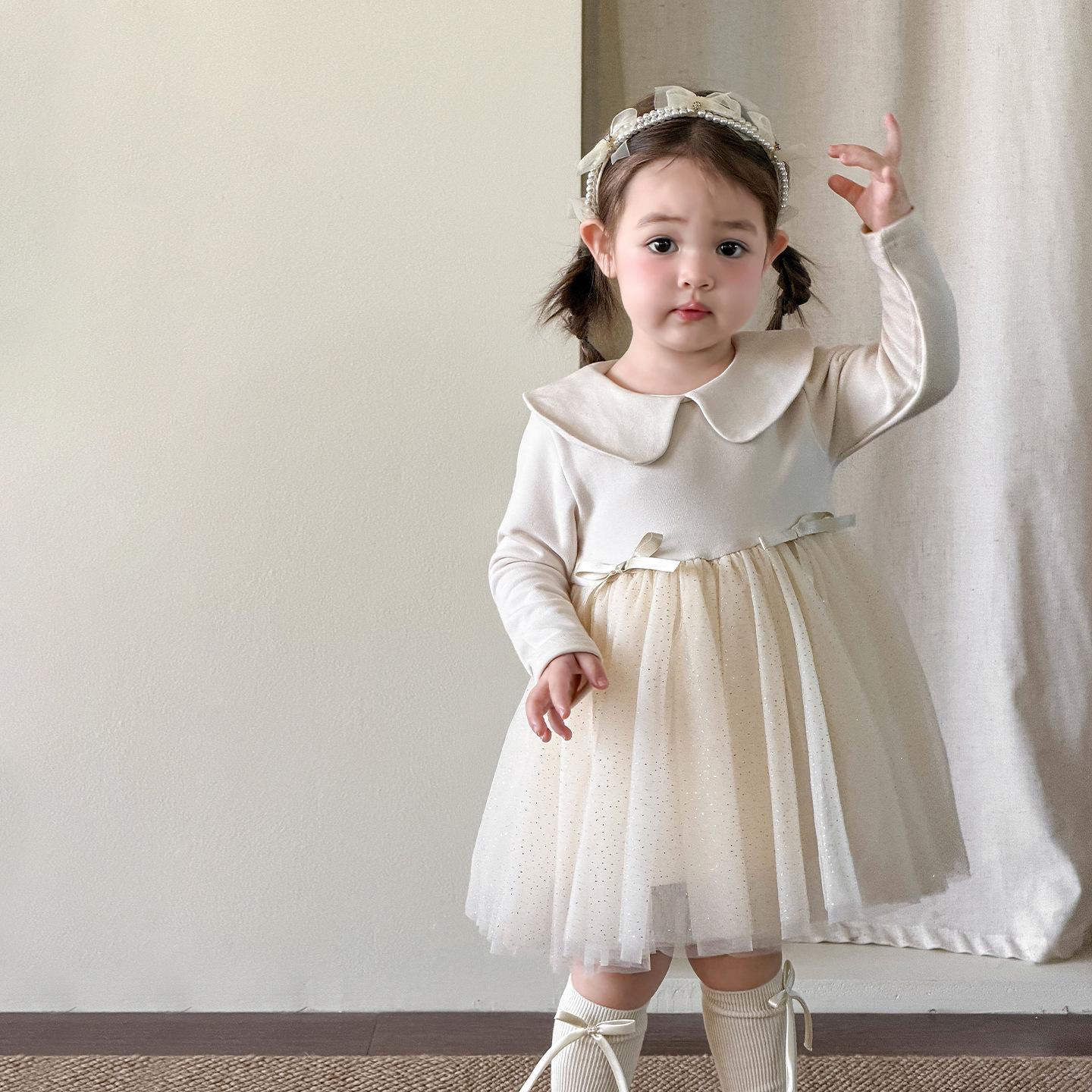 Zhe Li Children's Clothing Girls' Dress 2026 Spring Long Sleeve Children's Princess Dress Baby Dress One-Year-Old Girl Party Dress