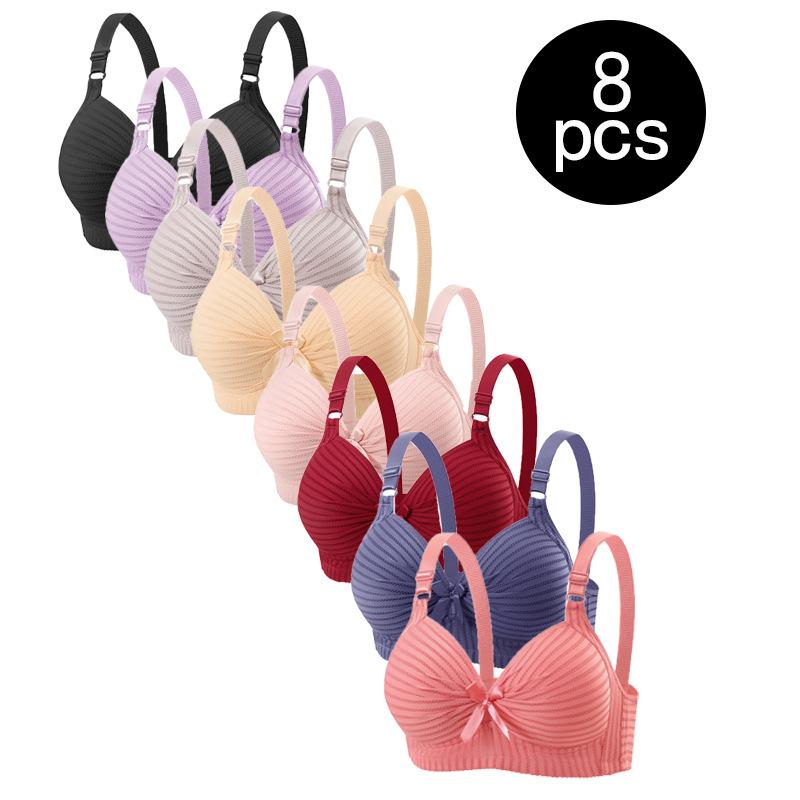 Middle-Aged and Elderly People's Thin Molded Cup Comfortable Underwear Without Rims Foreign Trade Bra Three-Breasted Women's Bra