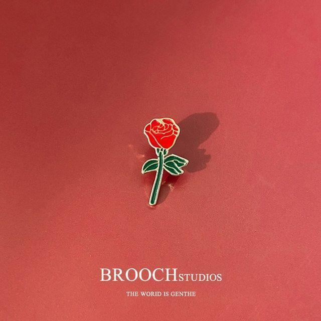 Little Prince Rose Brooch Girlfriend Couple Metal Pin Ins Cute Student Gift Clothes Bag Decoration