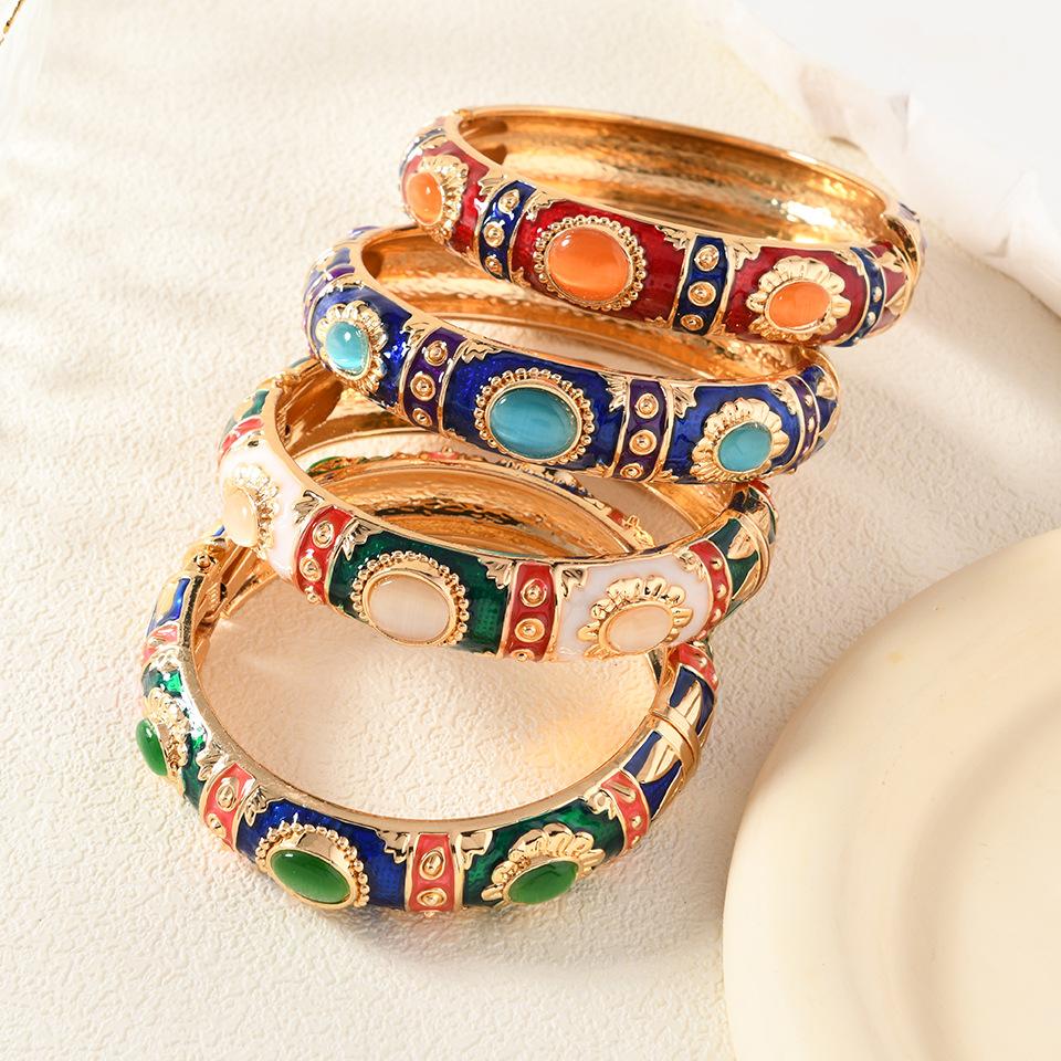 New Product: Old Beijing Cloisonné Enamel Ethnic Style Open Bracelet, Handmade Oil-Drip Jewelry, Vintage Accessory