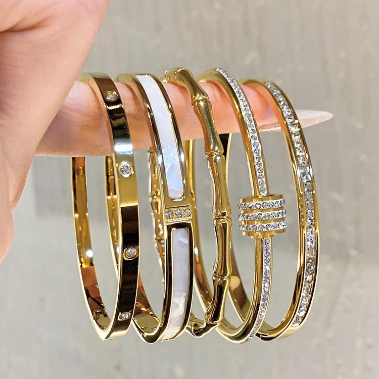 All over the sky star small man waist titanium steel bracelet women's high-grade feeling plain ring bracelet bracelet jewelry bracelet light luxury niche