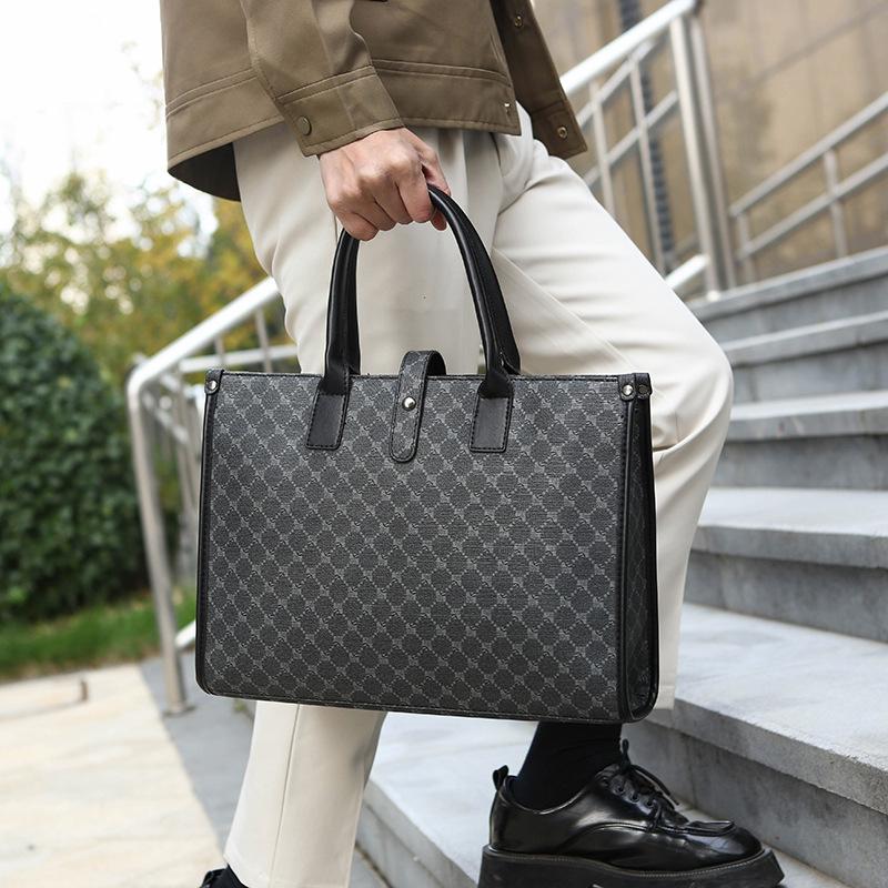 Handbag, Retro Business Casual Briefcase, Korean Style Men's Bag, Shoulder Crossbody Bag, Document Bag, Trendy Commuter Men's Bag
