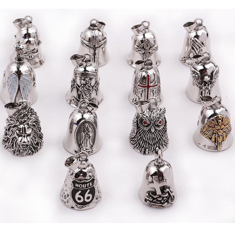 Amazon Vintage Oil Dropping Feather Wings Angel Cross Bell Pendant Personalized Distressed Motorcycle Motorcycle Necklace