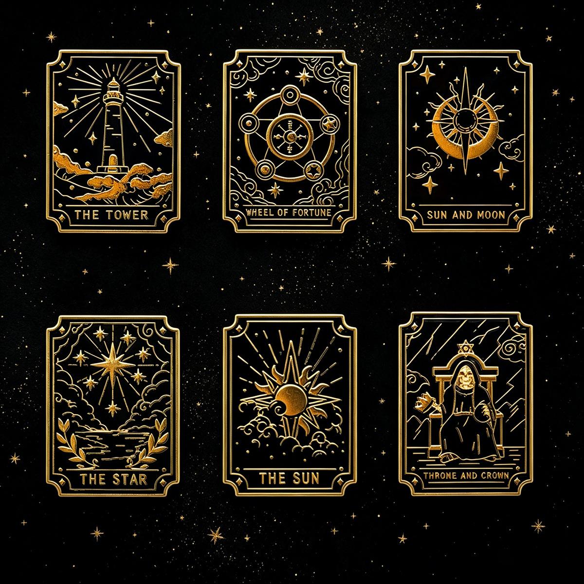 Tarot Card Badge Twelve Constellations Creative Metal Brooch Personalized Backpack Decoration European and American Fashion Trend Accessories