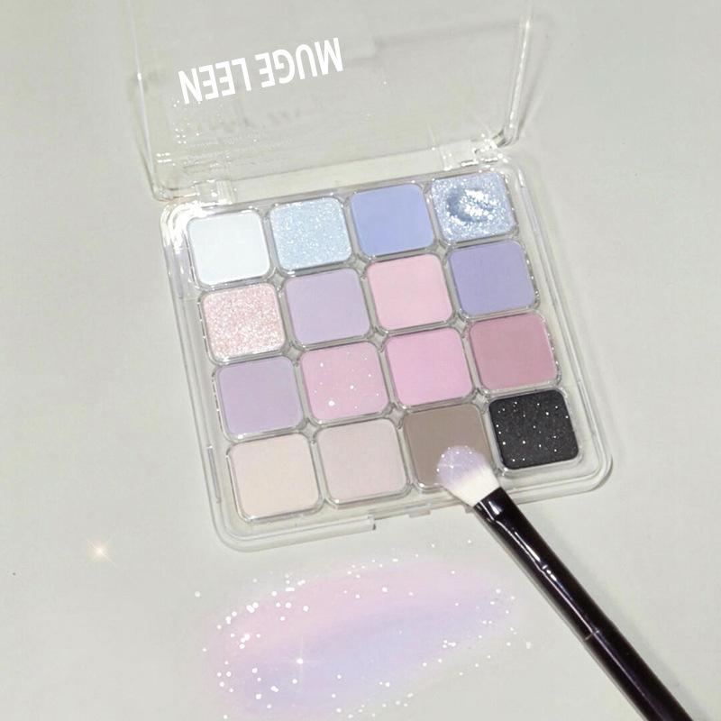 Mugeleen Xiaohongshu Recommends Korean-Style Pseudo-No-Makeup 16-Color Eyeshadow Palette Pink Brown Honey Melon Pearlescent Matte Eyeshadow