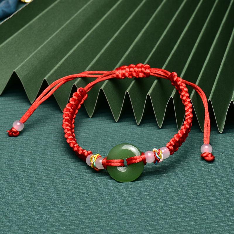 Hand-woven Ping An Buckle Dragon Boat Festival Hand Rope Benmingnian Red Rope Colorful Bracelet for Men and Women Student Small Gift