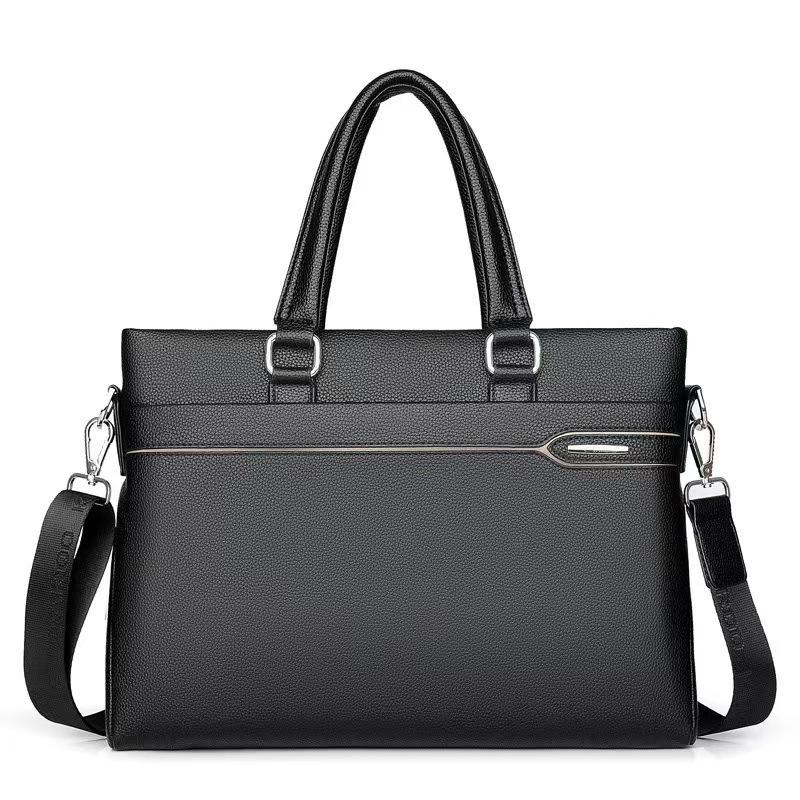 genuine goods Men's Handbag Soft Leather Large Capacity Casual Leather Bag Business Shoulder Crossbody Business Briefcase Men's Bag