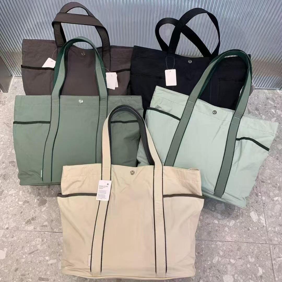 LU brand 20L large-capacity women's bag, new multi-pocket waterproof canvas bag, yoga tote bag, handbag, shoulder bag