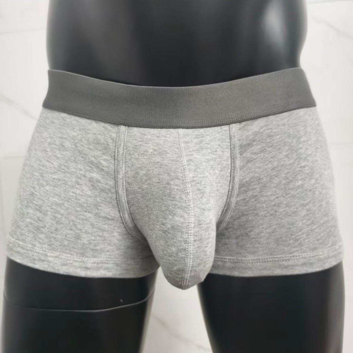 Men's Underwear, Combed Cotton U-Convex Sports Boxer Briefs, Simple and Comfortable, Solid Color, Skin-Friendly, Youth Boxer Shorts