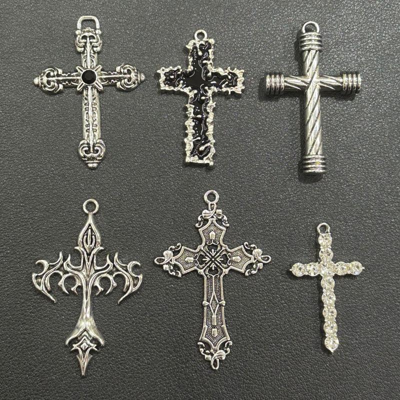 Cross-border hip-hop necklace jewelry for men, popular street style cross pendant, personalized disco alloy pendant, sweater chain accessory