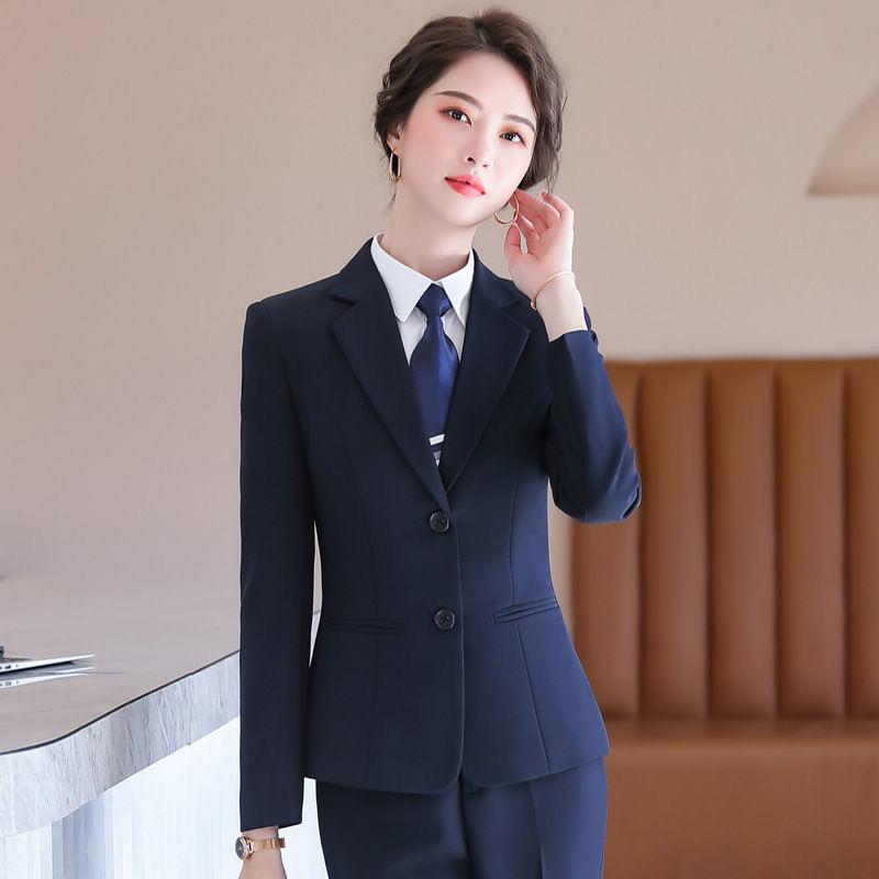 Spring and Autumn Black Suit suit Small Suit Jacket Women's Business Wear Student Interview Dress Hotel Work Wear