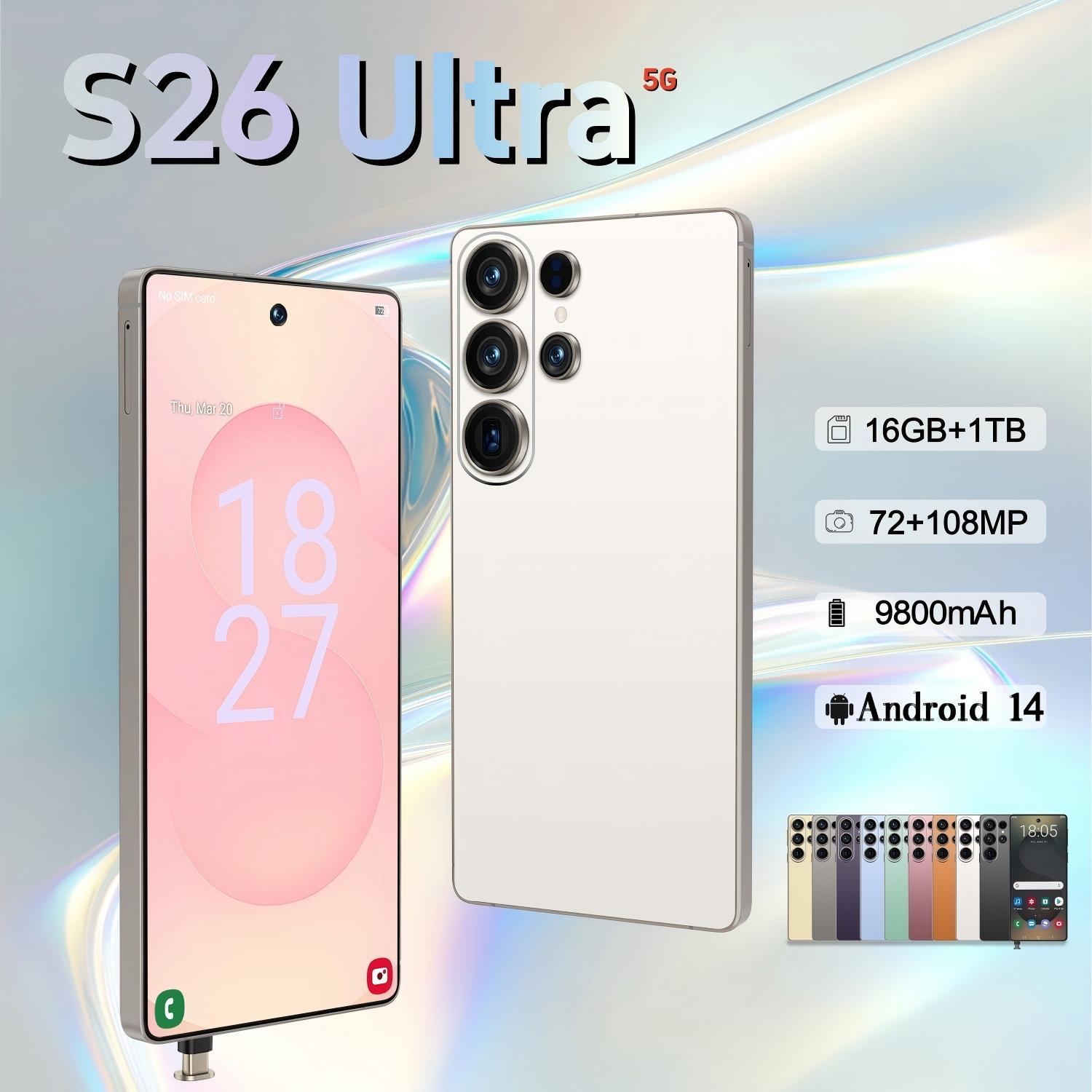 Cross-Border Hot-Selling S26 Ultra Android 6.9inch Large-Screen Brand New 5g Smartphone Source Factory Wholesale Price