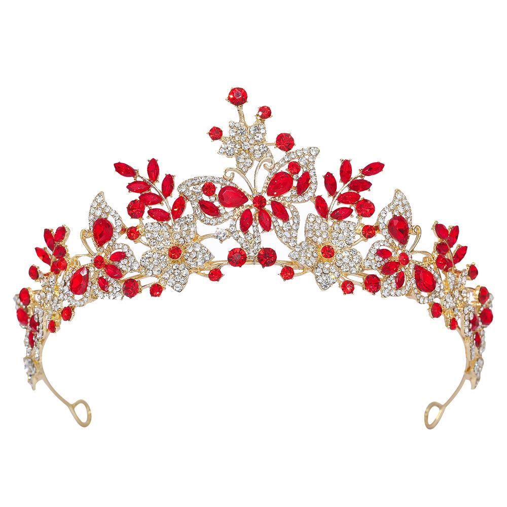 Cross-border Crown Headwear Hair Band Rhinestone Headwear Princess Flower Bride Birthday Dress Accessories White Diamond Adult Ceremony