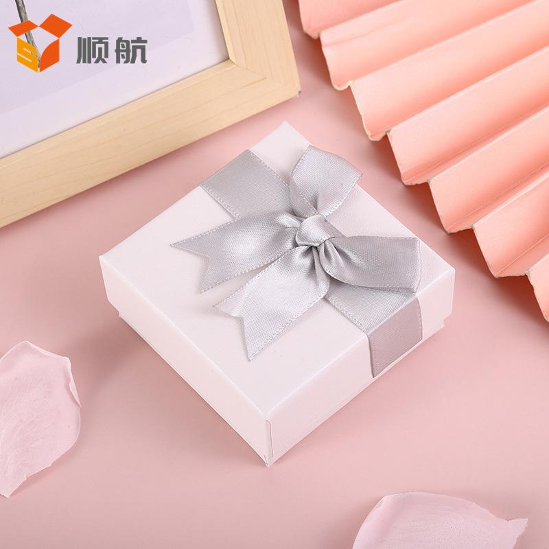 White Gift Box Factory Direct Supply Jewelry Box Earrings Ring Necklace Bracelet Jewelry Packaging Box Necklace Bow