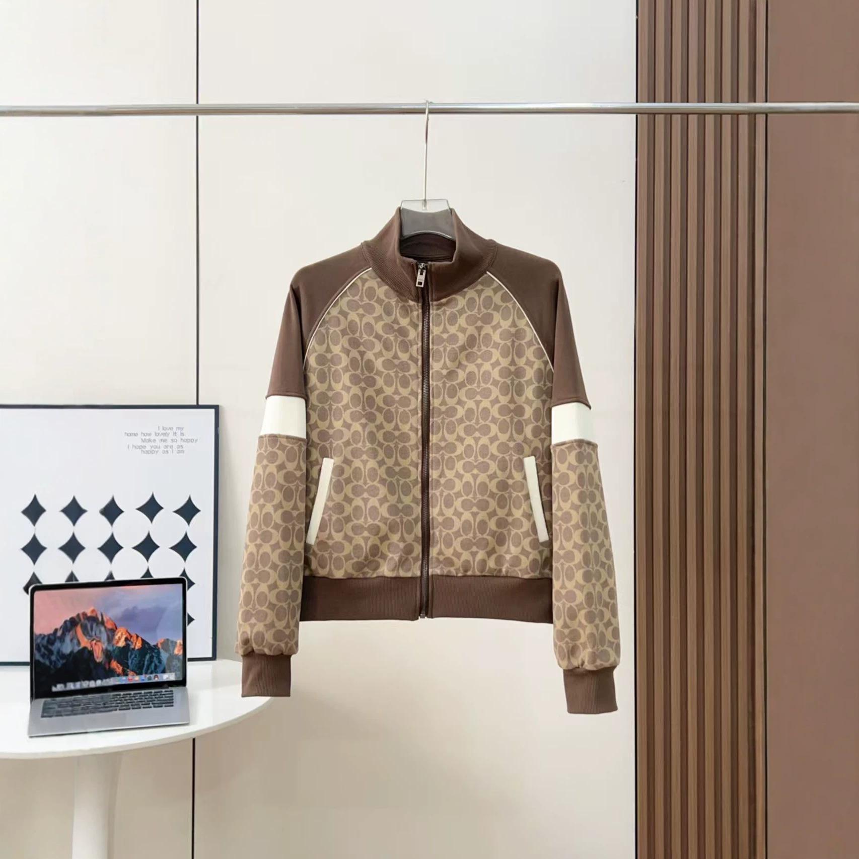 26ss Autumn/Winter CH New Women's Jacket Baseball Coat with Monogram Patchwork Zipper Casual Versatile Coat for Women